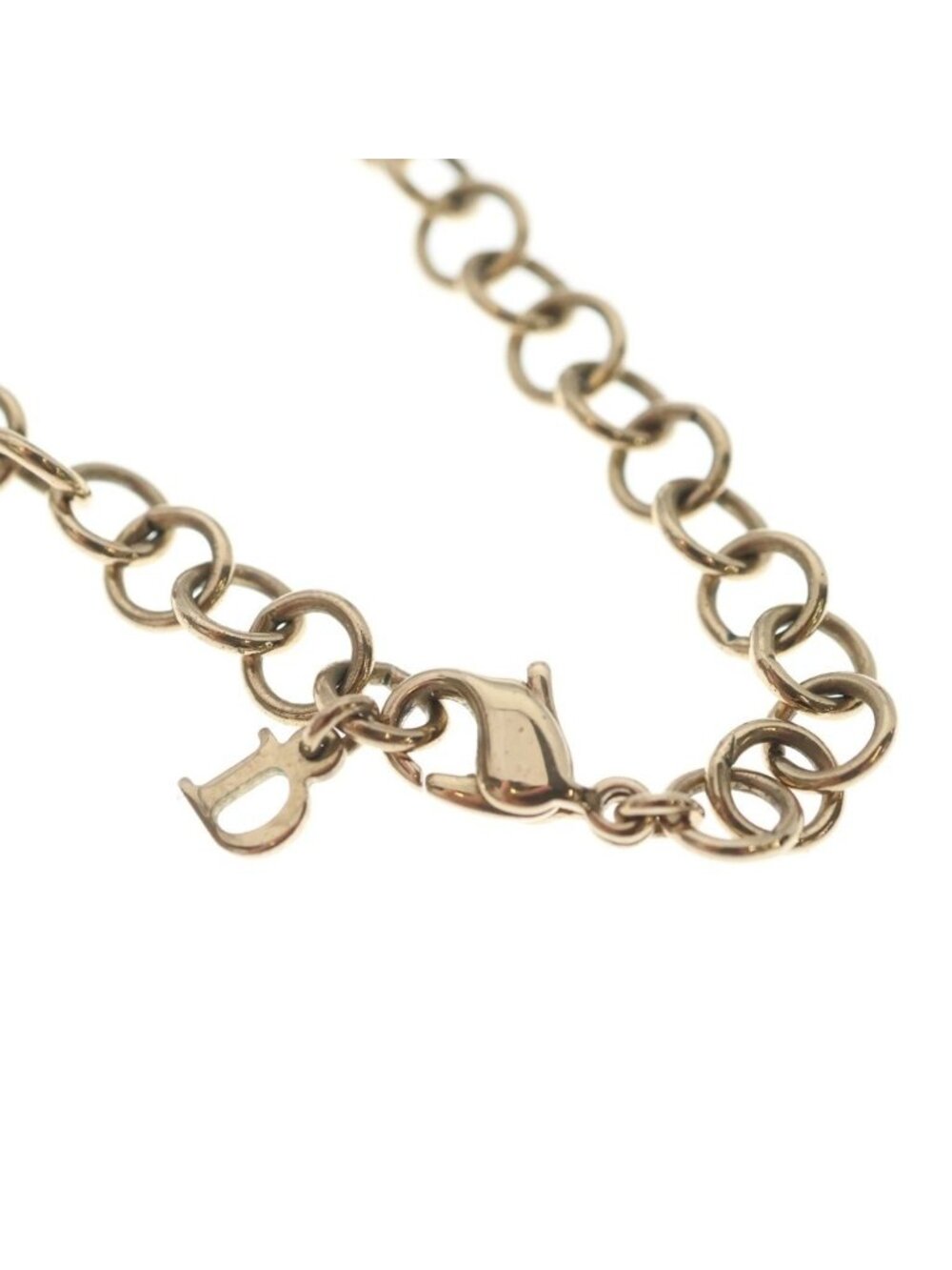 Dior Rhinestone Heart Key Necklace Gold - Picture 4 of 6